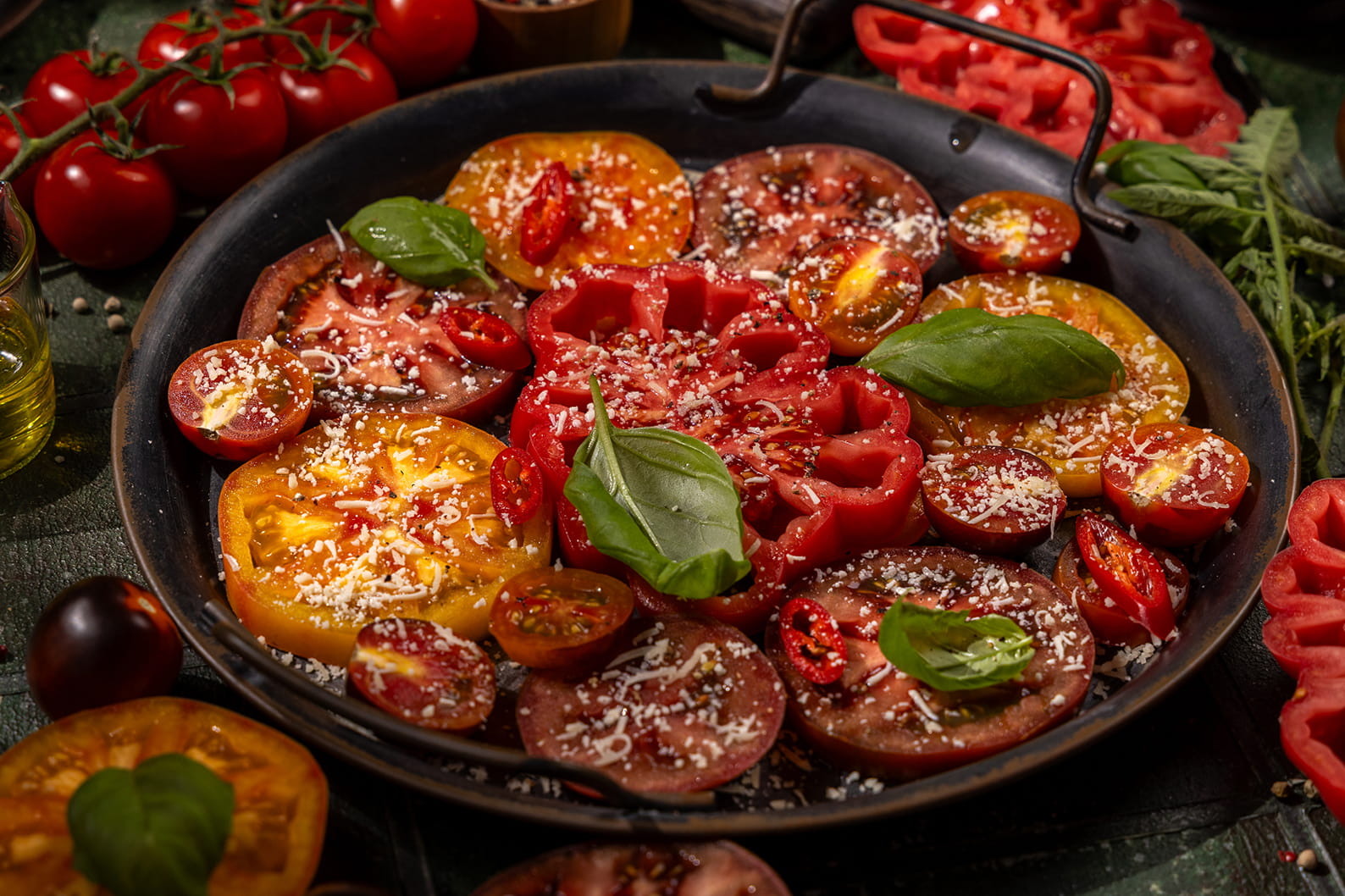 Rose with tomato soup